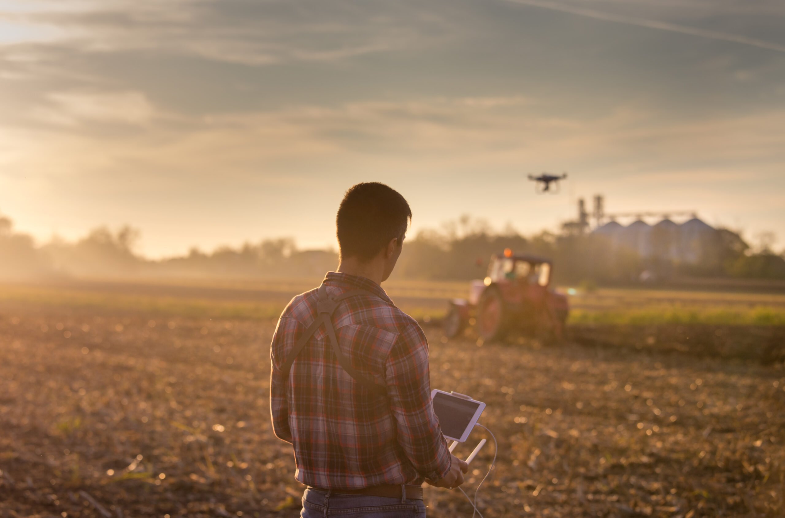 flying a drone;